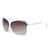 Women's Fashion Sunglasses w/ Hint of Rhinestones & Peek-Thru Sides - White/Gold - Dasein Bags