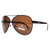 Women's Classic Aviator Sunglasses w/ Simple Side Accent - Coffee - Dasein Bags