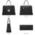 Metal Edged Emblem Handbag with Matching Wallet - Dasein Bags