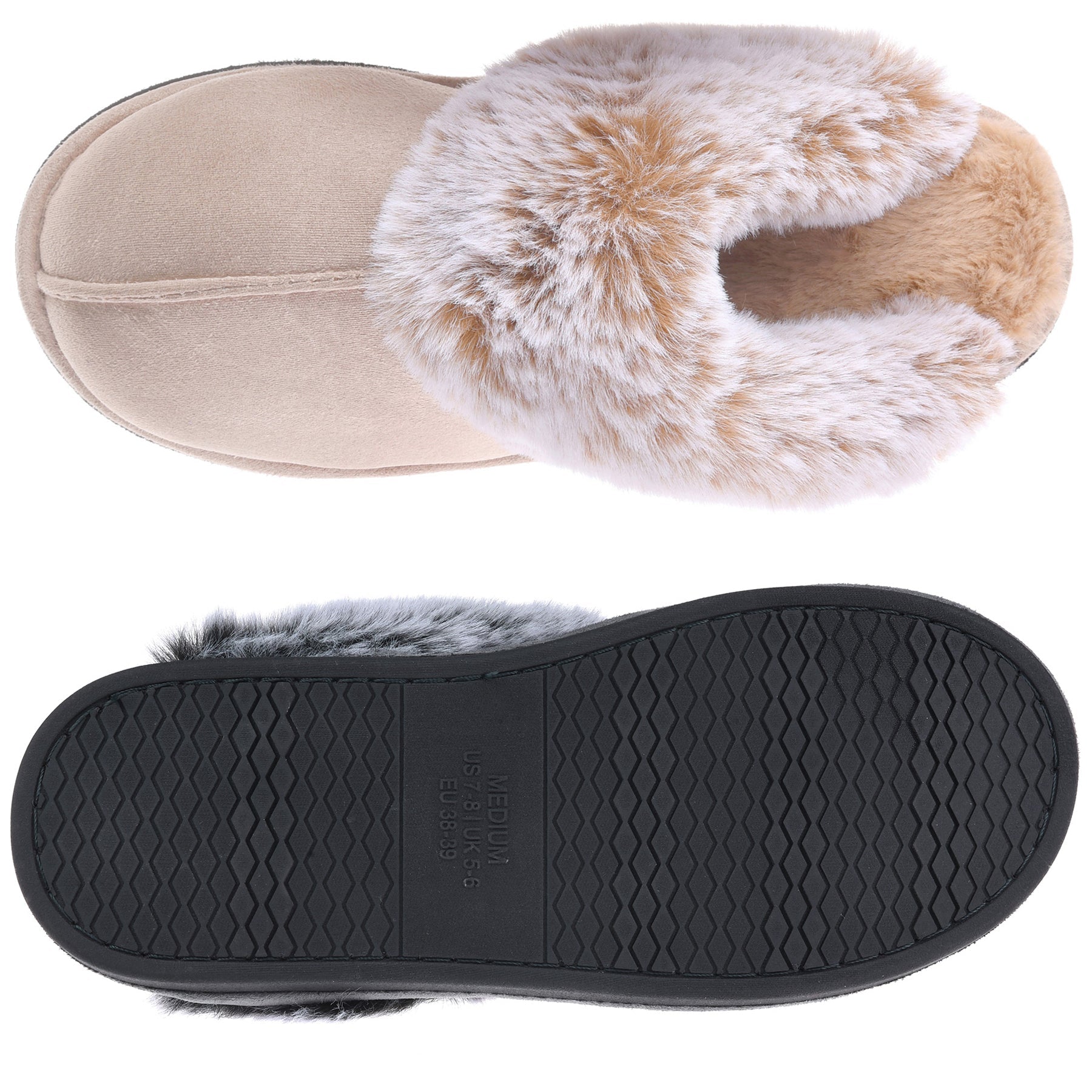 VONMAY Women's Comfy Fuzzy House Slipper Scuff Memory Foam Slip on Warm  Moccasin Style Indoor Outdoor