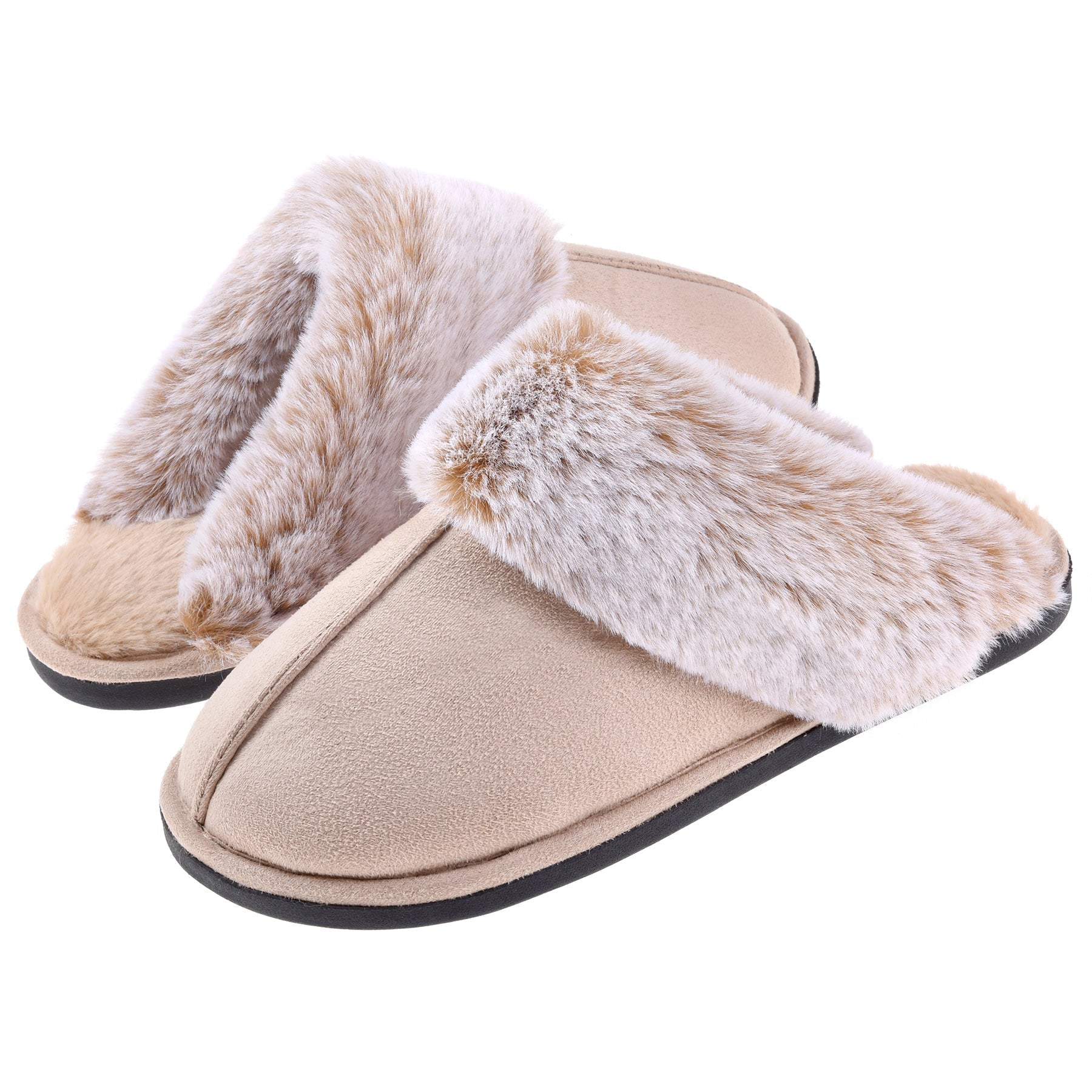 VONMAY Women's Scuff Slippers Memory Foam Fuzzy Slip-On House Shoes –  HundredPercentWholesale