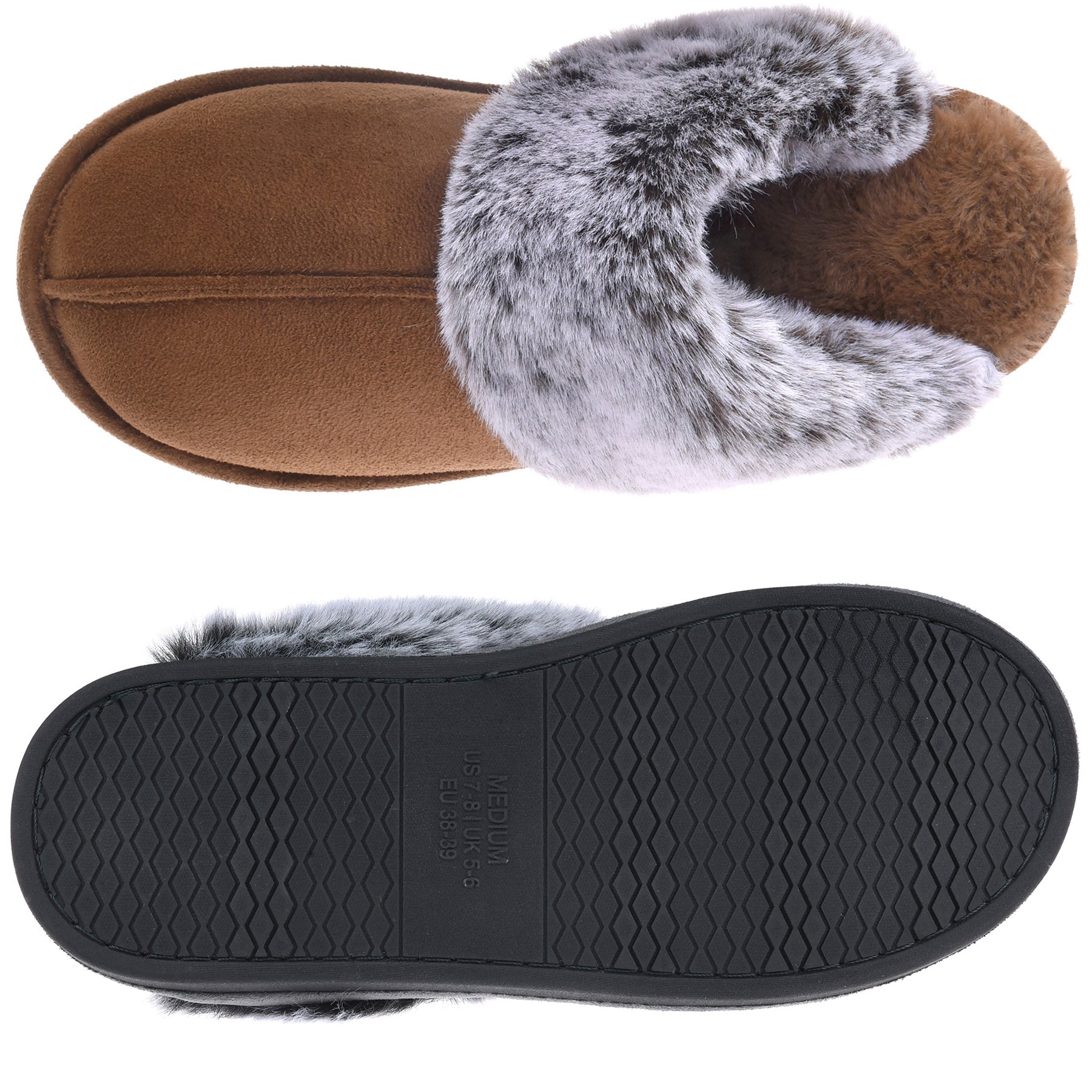 VONMAY Women's Comfy Fuzzy House Slipper Scuff Memory Foam Slip on Warm  Moccasin Style Indoor Outdoor