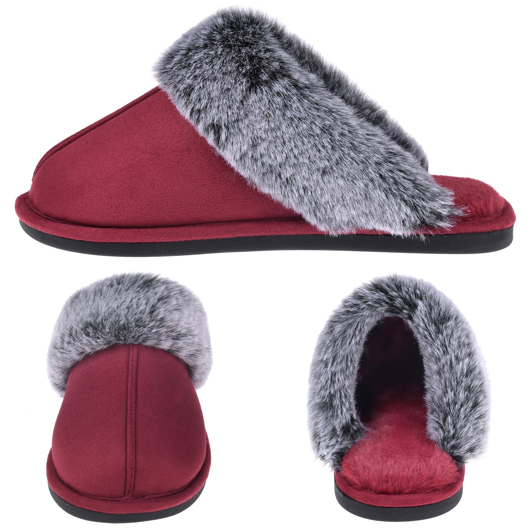 VONMAY Women's Scuff Slippers Memory Foam Fuzzy Slip-On House Shoes –  HundredPercentWholesale