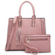 Tassel Weave Two Tone PU Leather Handbag with Matching Wallet
