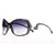 Outlined Fashion Sunglasses w/ Curvy Details - Black - Dasein Bags