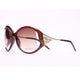 Oversized Fashion Sunglasses w/ Pop Out Mosaic Design - Brown