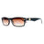 Rectangular Frame Sunglasses w/ Gold Logo Accent - Black/Red - Dasein Bags