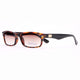 Rectangular Frame Sunglasses w/ Gold Logo Accent - Brown Marble