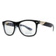 Round Square Plastic Optical Frames w/ UV Protection - Black/Grey