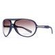 Women's Thick Frame Aviator Sunglasses w/ Stripe Slate Blue