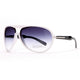 Women's Thick Frame Aviator Sunglasses w/ Stripe White/Black