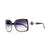 Women's Square Frame Sunglasses w/ Princess Jeweled Accent on Side - Black/White - Dasein Bags