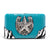 Western Frame Wallet with Star Horseshoe Emblem and Zebra Print Trim - Dasein Bags