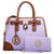 Two-Tone Handbag with Matching Wallet-Handbags & Purses-Dasein Bags