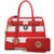 Two-Tone Handbag with Matching Wallet-Handbags & Purses-Dasein Bags