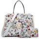 Floral Print Emblem Handbag with Matching Wallet