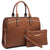 Gold-Tone Hardware Vegan Leather Textured Handbag with Matching Wallet l Dasein - Dasein Bags