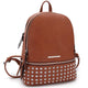 Dasein Medium Faux Leather Spiked Studded Backpack