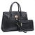 Ostrich Padlock Handbag with Matching Wallet-Handbags & Purses-Dasein Bags