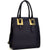 Structured Faux Leather Tote Bag with Gold-Tone Accent - Dasein Bags