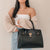 Ostrich Padlock Handbag with Matching Wallet-Handbags & Purses-Dasein Bags