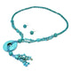 Turquoise Disc Pendant Chip Beads Necklace and Earring Set