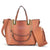 Ostrich embossed Large Classic Tote with Free Matching Wallet