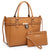 Dasein Faux Leather Satchel with Matching Wristlet
