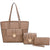 Large Faux Leather Tote Set with Matching Mini Satchel and a Wallet