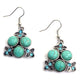 Turquoise Marine Dangle Earrings with Mini Rhinestones