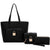 Large Faux Leather Tote Set with Matching Mini Satchel and a Wallet