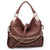 Dasein Gold-Tone Quilted Trendy Hobo Bag with Multi Shoulder Straps