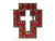 Rhinestone Cut-out Cross Sign Belt Buckle - Red