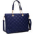 Faux Leather Quilted Tote Bag with Chained Handles