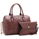 Dasein Leather Satchel, Quilted Design, and with Matching Wristlet