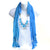 Silver Beads and Pendant Necklace Scarf with Beaded Fringe