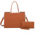Fashion 2-in-1 Women Large Faux Leather Tote with Matching Wallet