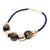 Chunky Metallic Bead Statement Necklace with Satin Rope