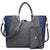 Dasein Faux Leather Semi Square Handle Tote with Matching Wristlet