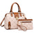 Signature Structured Satchel with Buckle Snap Zipped and Wristlet
