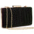 Glistening Frosted Evening Clutch with top snap clasp closure and with removable chain strap