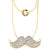 Rhinestone Mustache Charm and Ring Necklace
