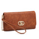 All-In-One Soft Faux Leather Wallet Clutch with Twist lock closure