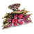 Gold Floral Adorned Hair Clip with Pink Stones