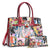 Michelle Obama Magazine Cover Printed Patent Leather Medium Satchel with padlock deco with Matching wallet