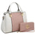 Two-Tone Satchel with Matching Wallet-Handbags & Purses-Dasein Bags